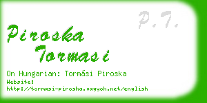 piroska tormasi business card